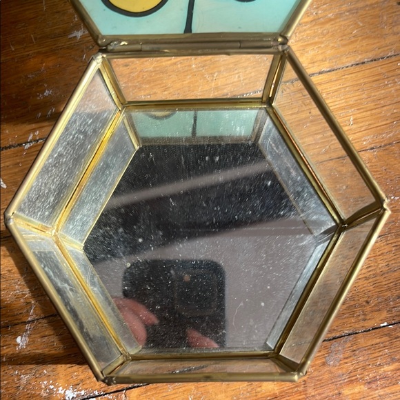 1981 George Good Hexagonal Stained Glass Vintage Jewelry Box - Picture 4 of 13